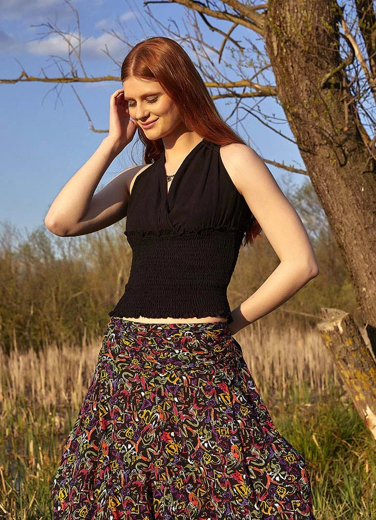 Gipeli Summer Black Blouse