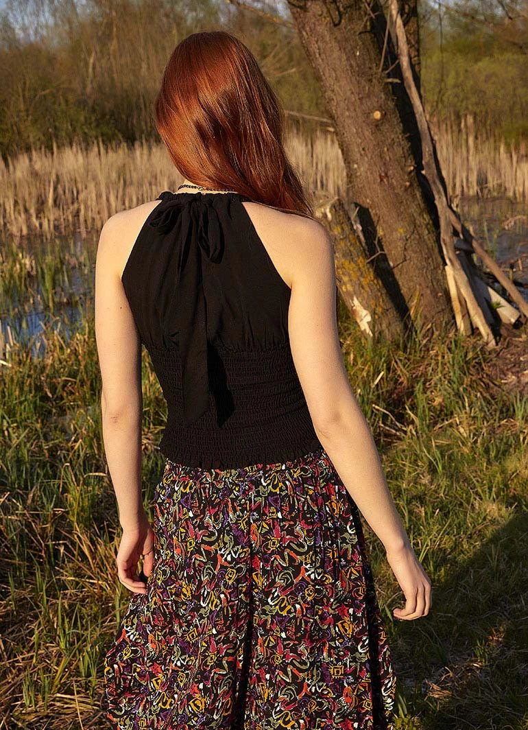 Gipeli Summer Black Blouse