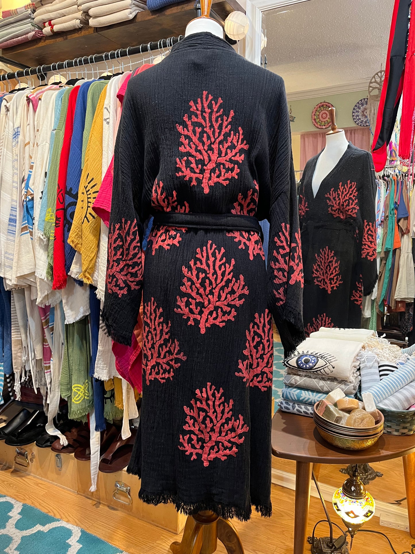 Kimono Black Coral - Robe