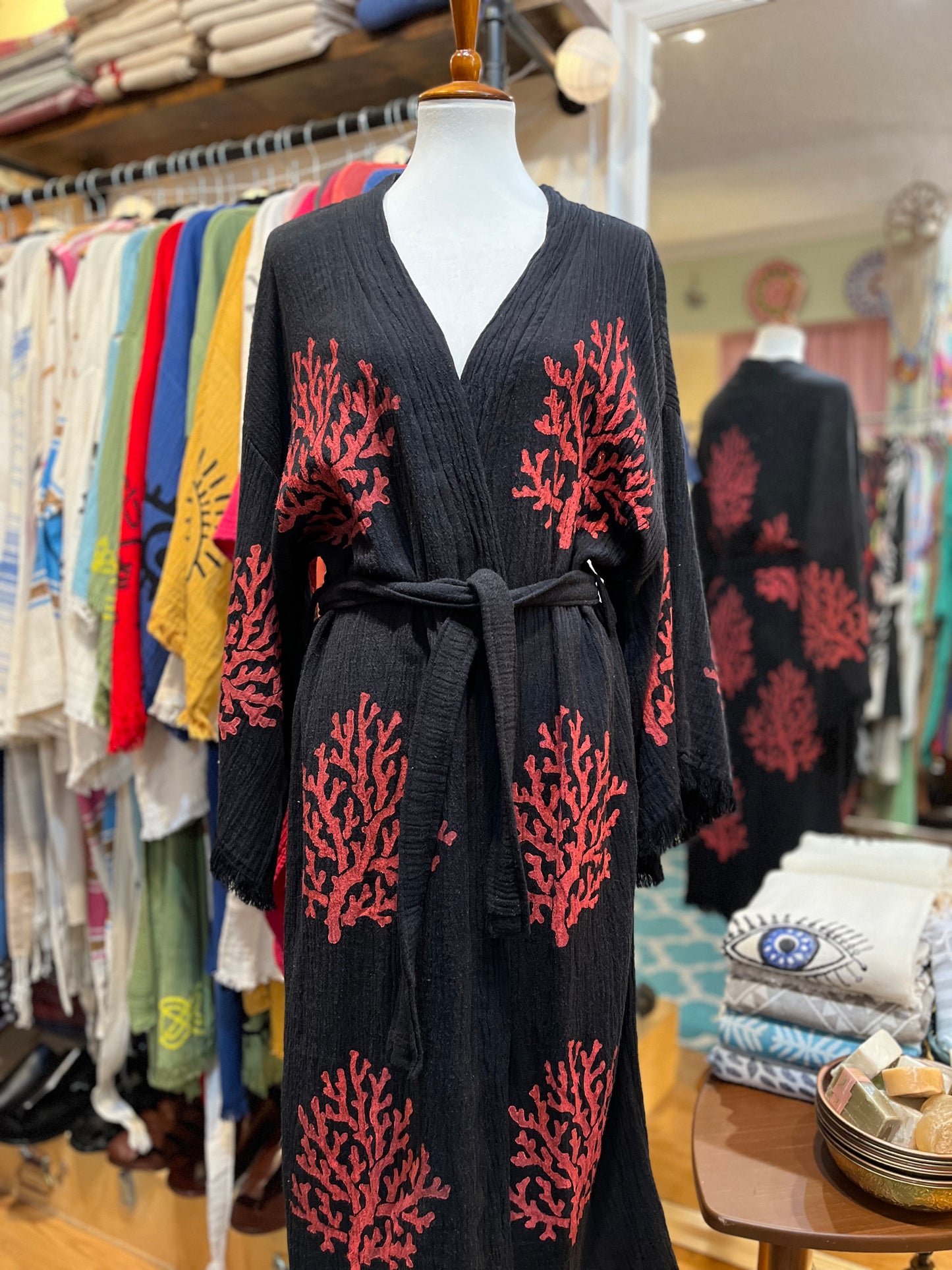 Kimono Black Coral - Robe