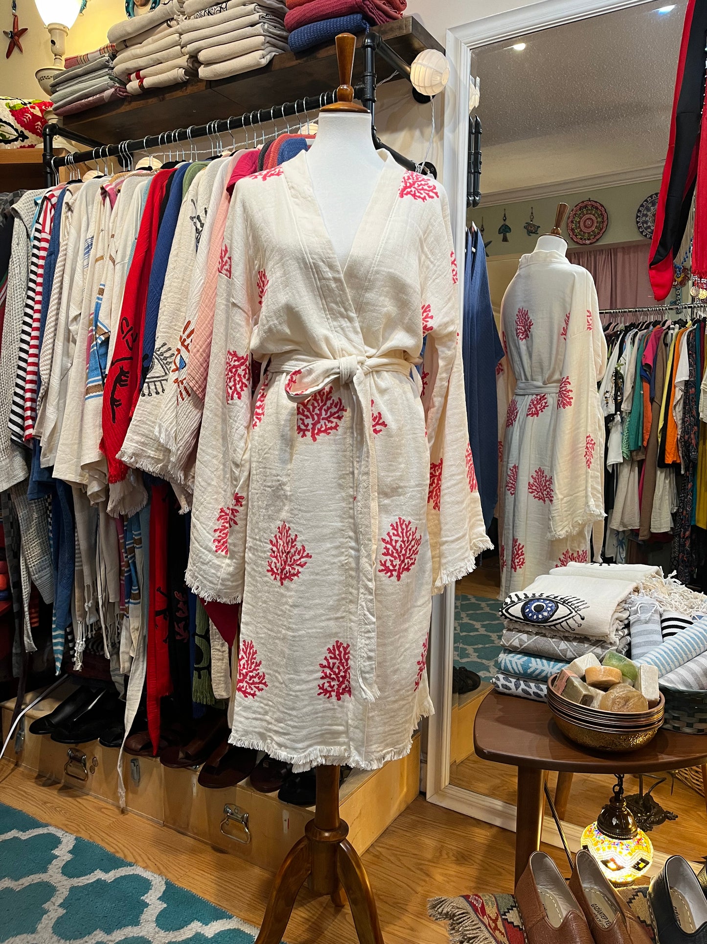 Kimono Pink Colar - Robe
