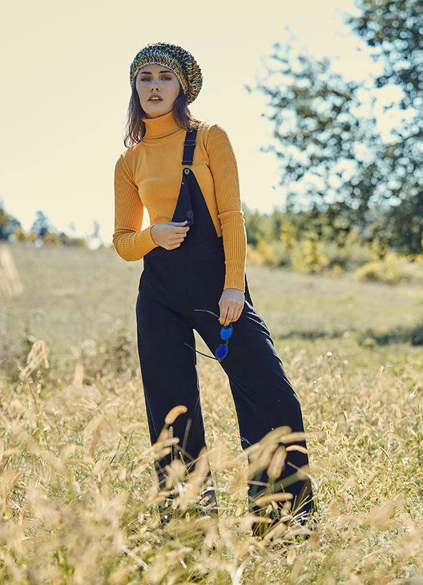 Adjustable Buckle Straps Black Jumpsuit