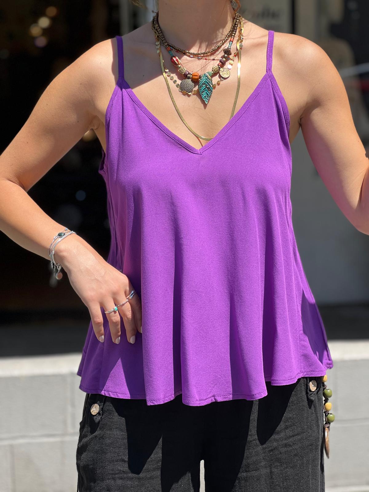 Red Viscose Tunic with Adjustable Strap