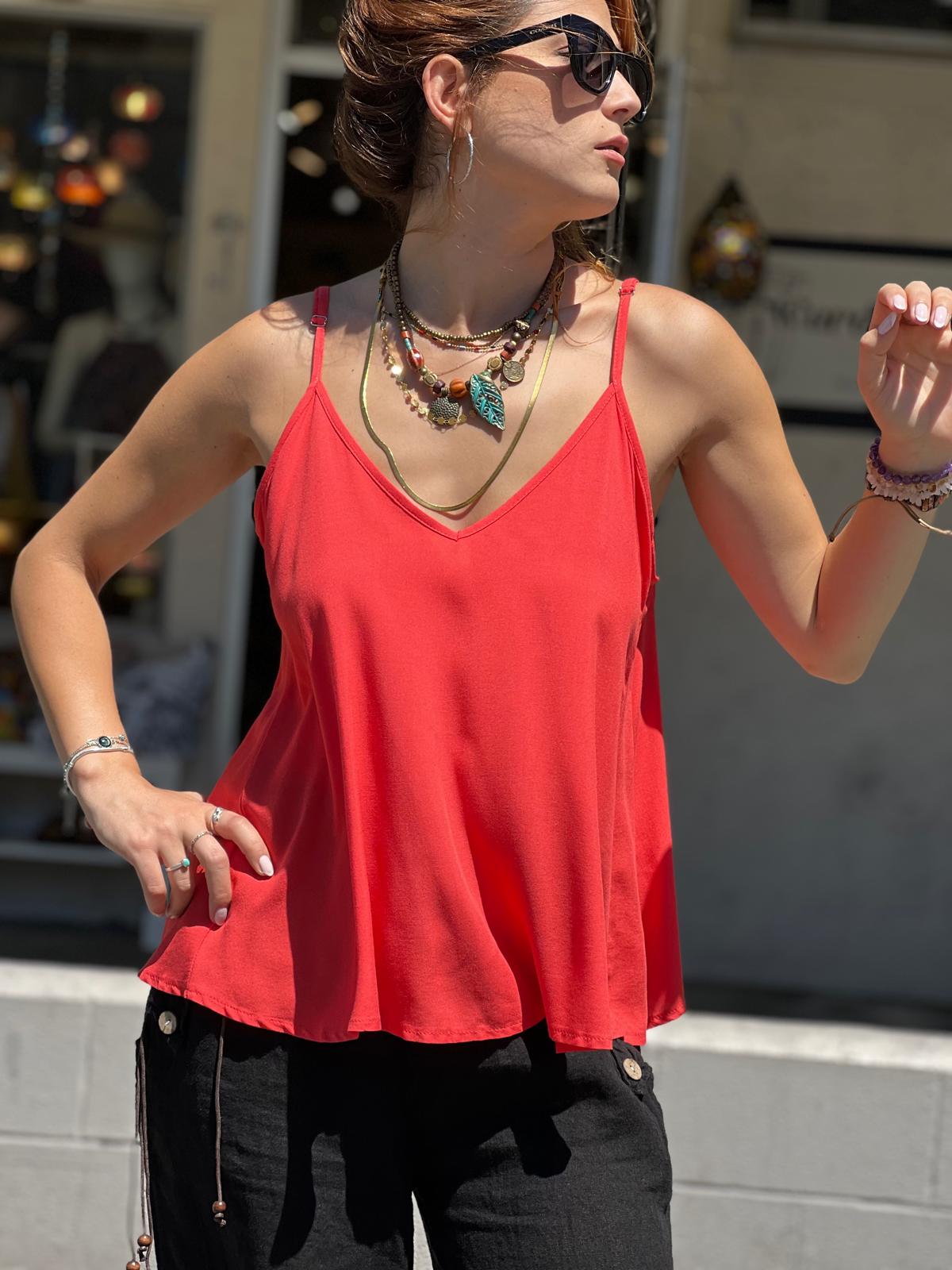 Blue Viscose Tunic with Adjustable Strap