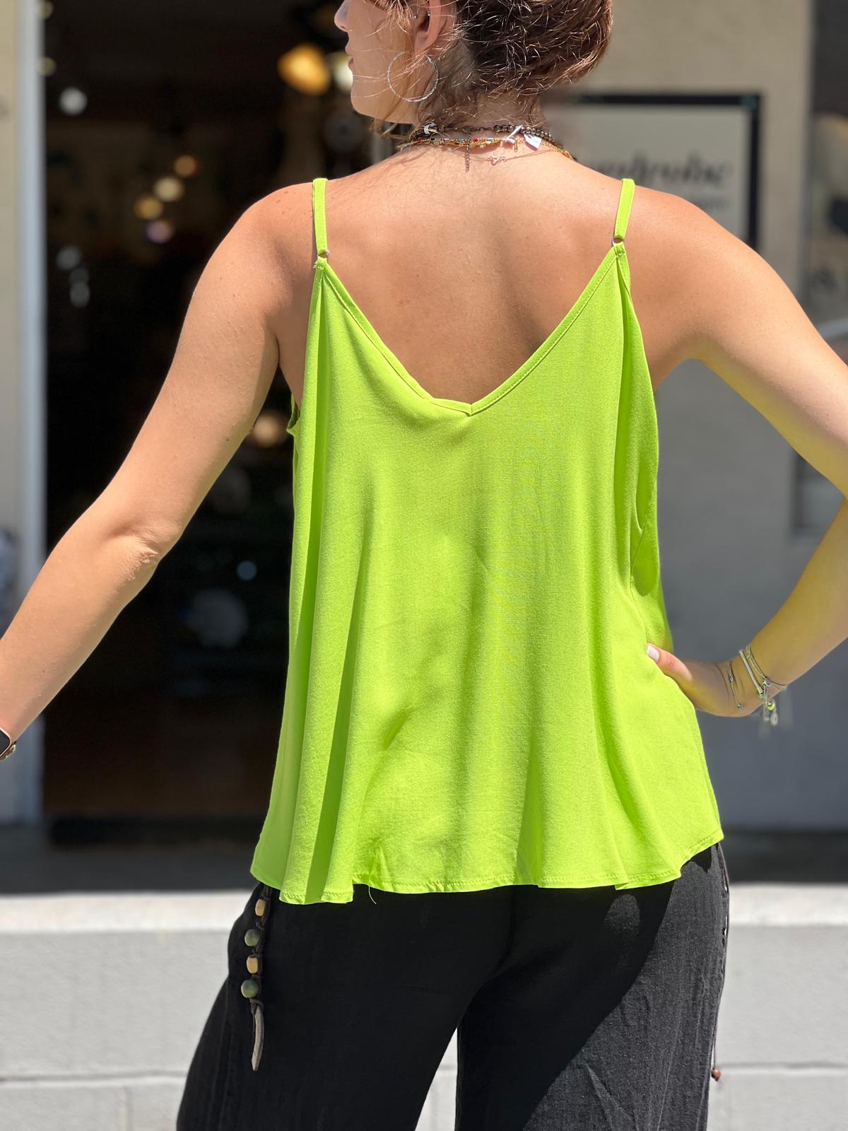 Green Viscose Tunic with Adjustable Strap