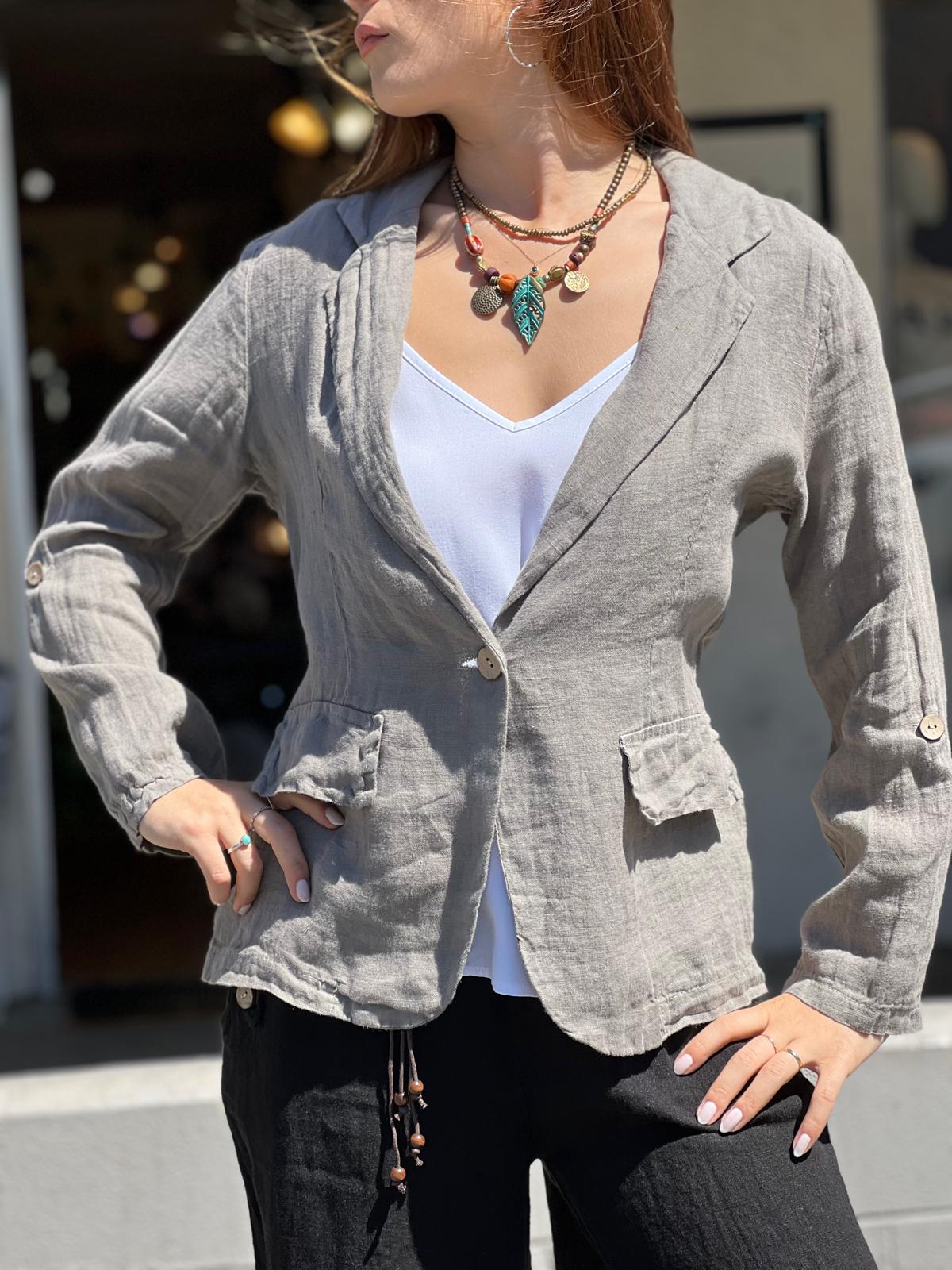 Gray Linen Jacket