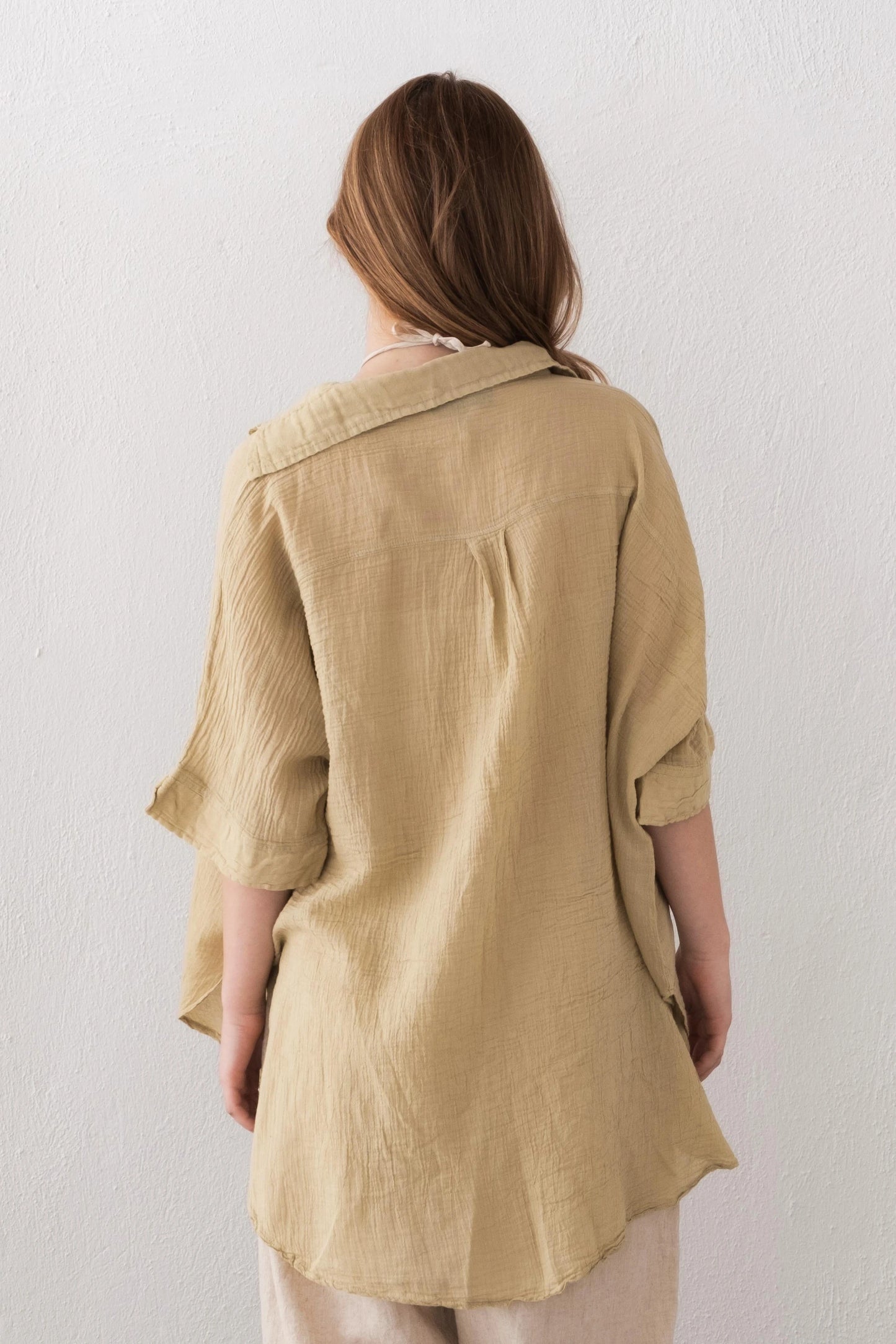 Pure Cotton Oversized Shirt Mint Green