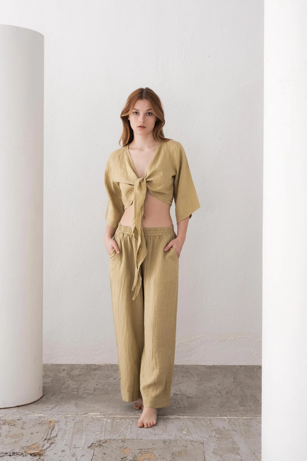 Linen Wrap Top Mint