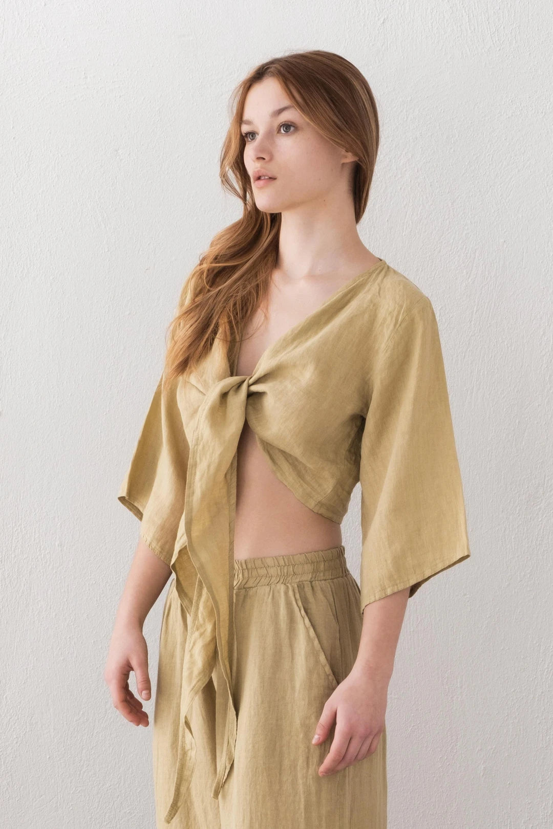 Linen Wrap Top Mint