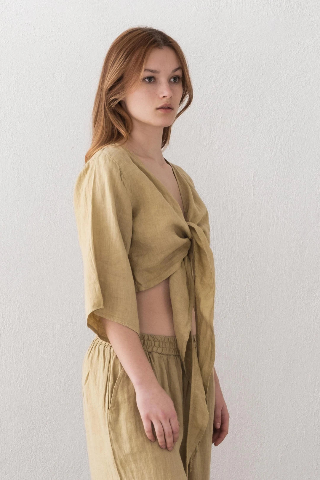 Linen Wrap Top Mint