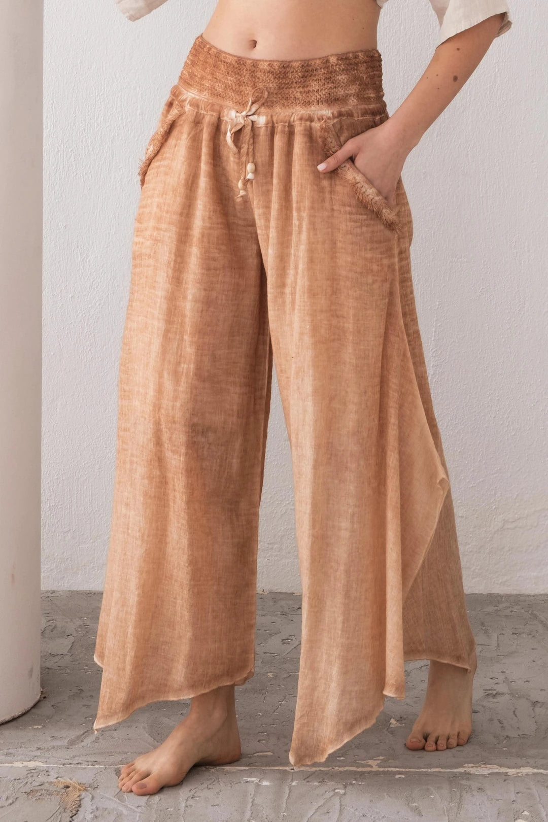 Spanish Wide Leg Linen Trousers Sienna