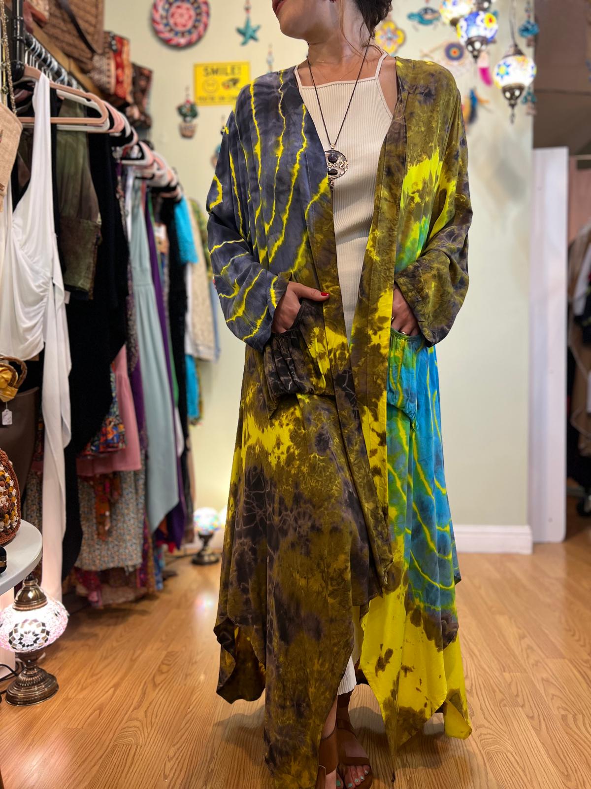 Yellow Batik Kaftan