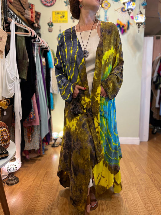Yellow Batik Kaftan