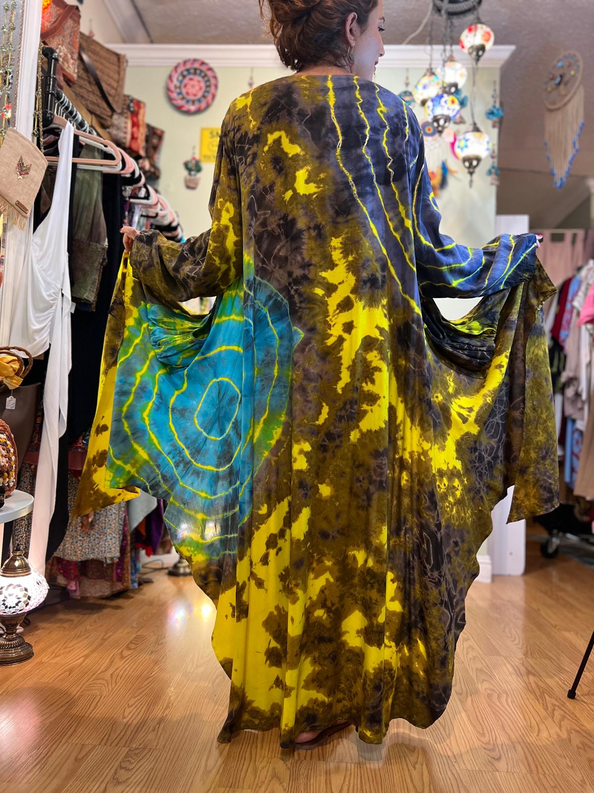 Yellow Batik Kaftan
