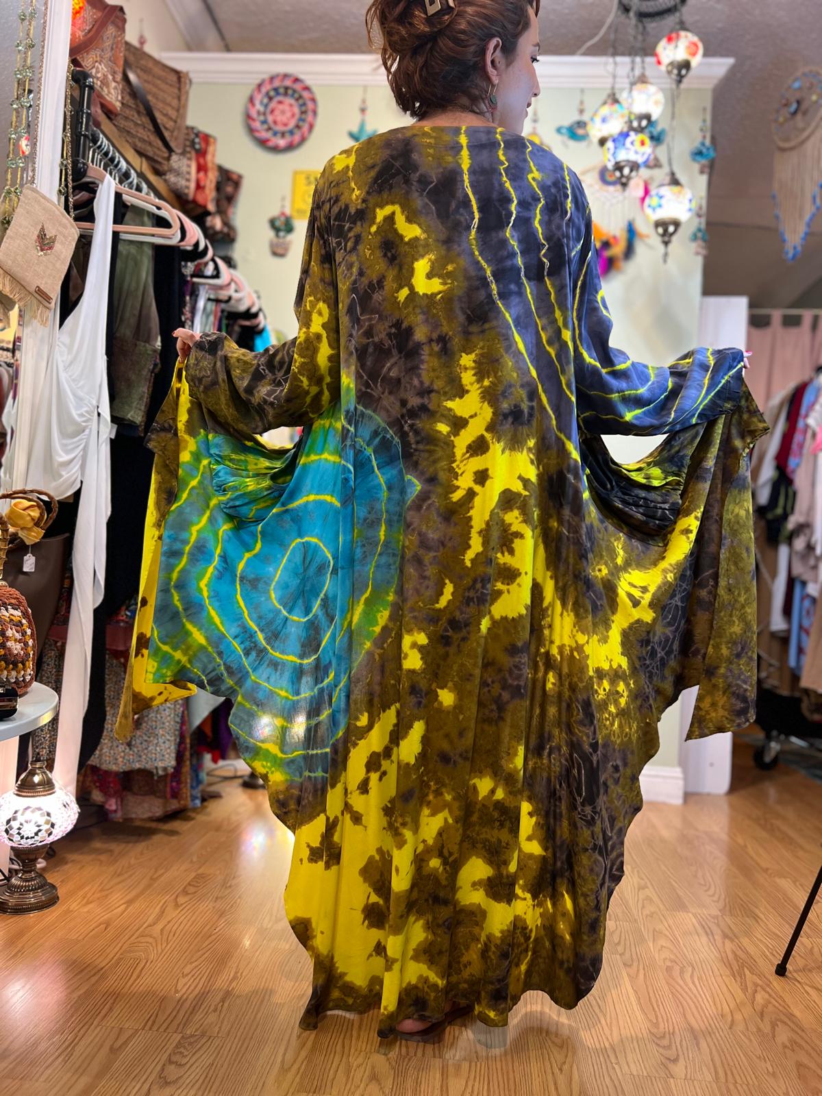 Yellow Batik Kaftan