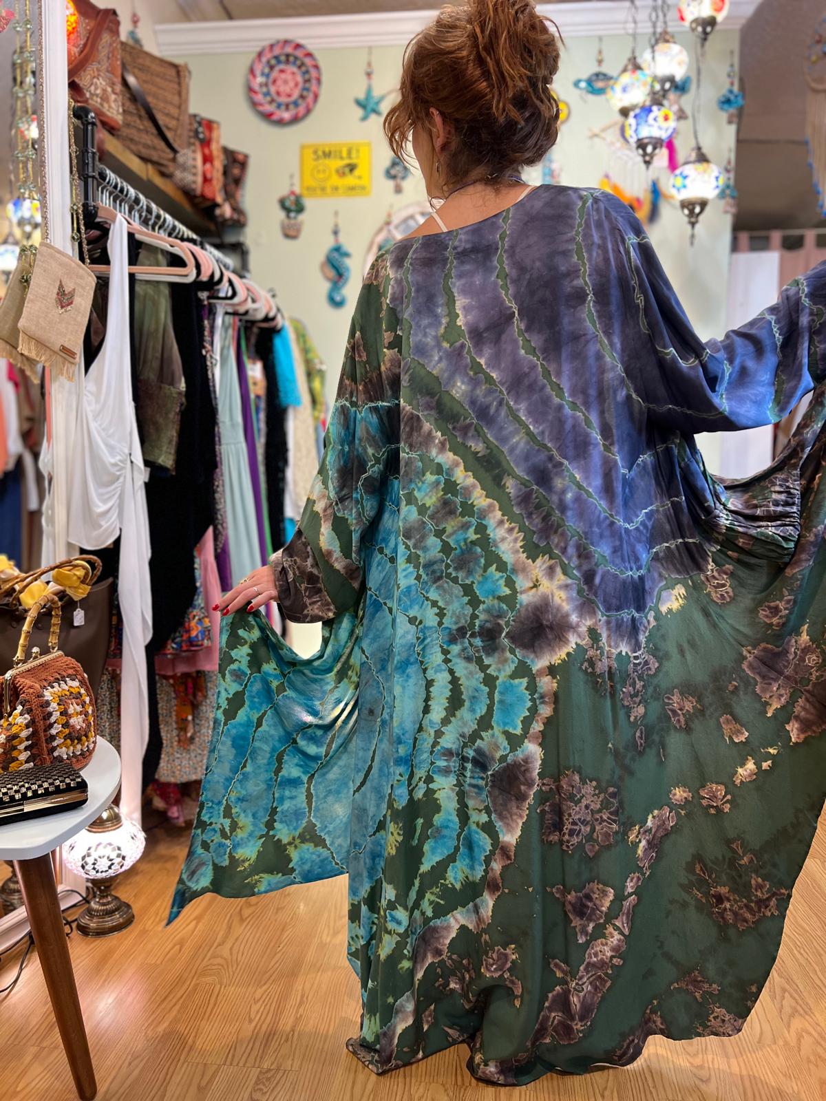 Yellow Batik Kaftan