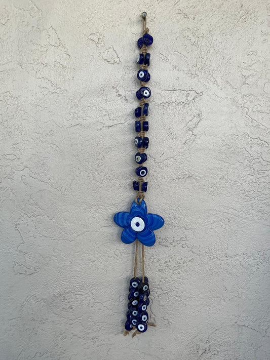 41 Flower Blue Glass Evil Eye Beads