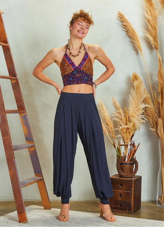 Pleated Baggy Shalwar Pants Dark Grey