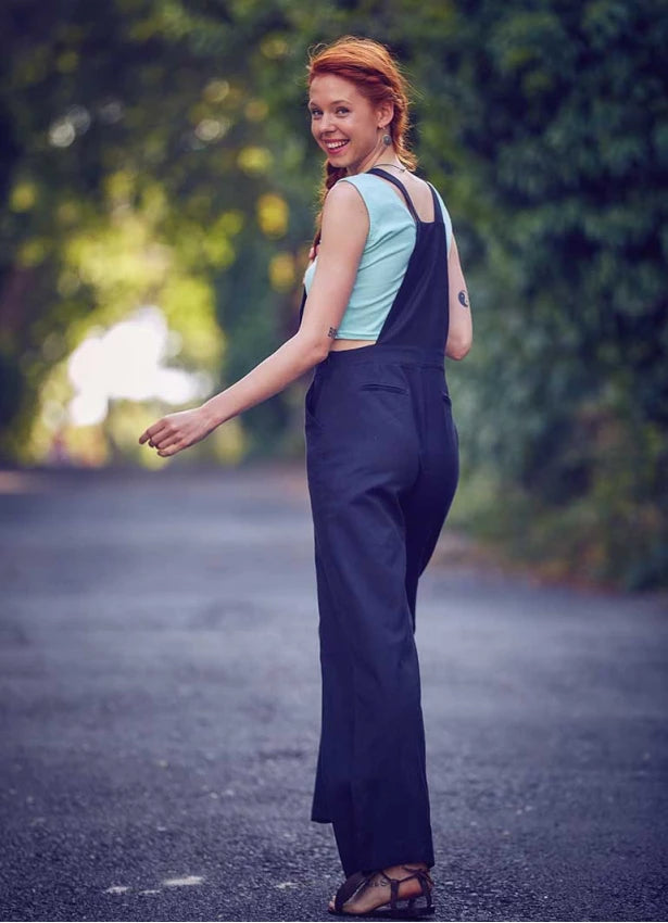 Adjustable Buckle Straps Black Jumpsuit