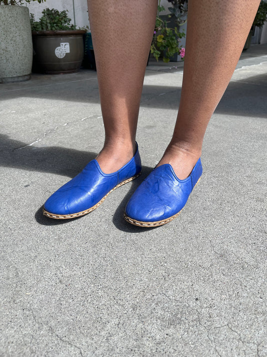 Yemeni Handmade Original Leather Shoes Blue