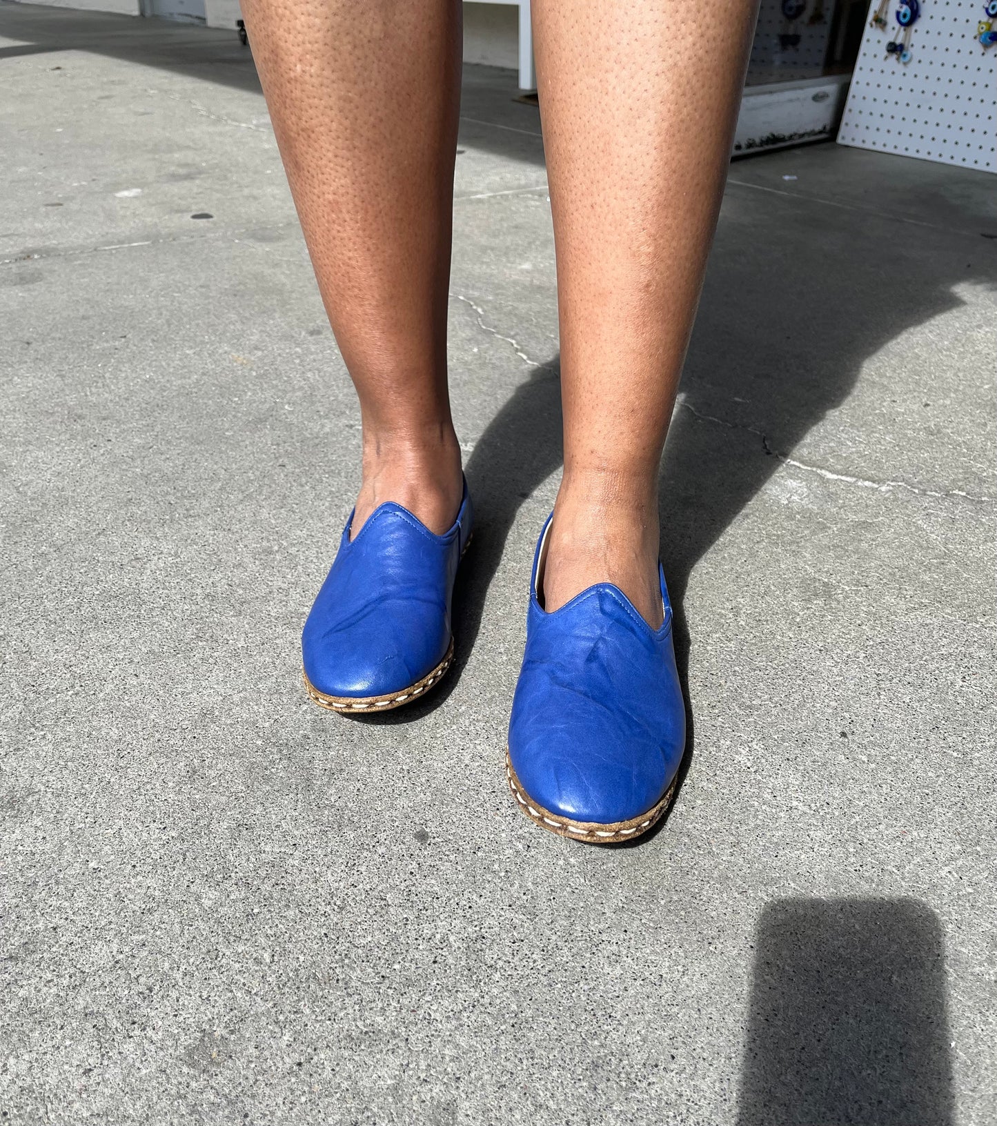 Yemeni Handmade Original Leather Shoes Blue