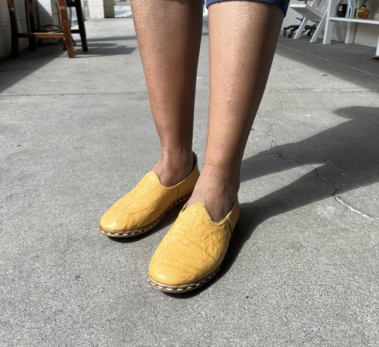 Yemeni Handmade Original Leather Shoes Yellow