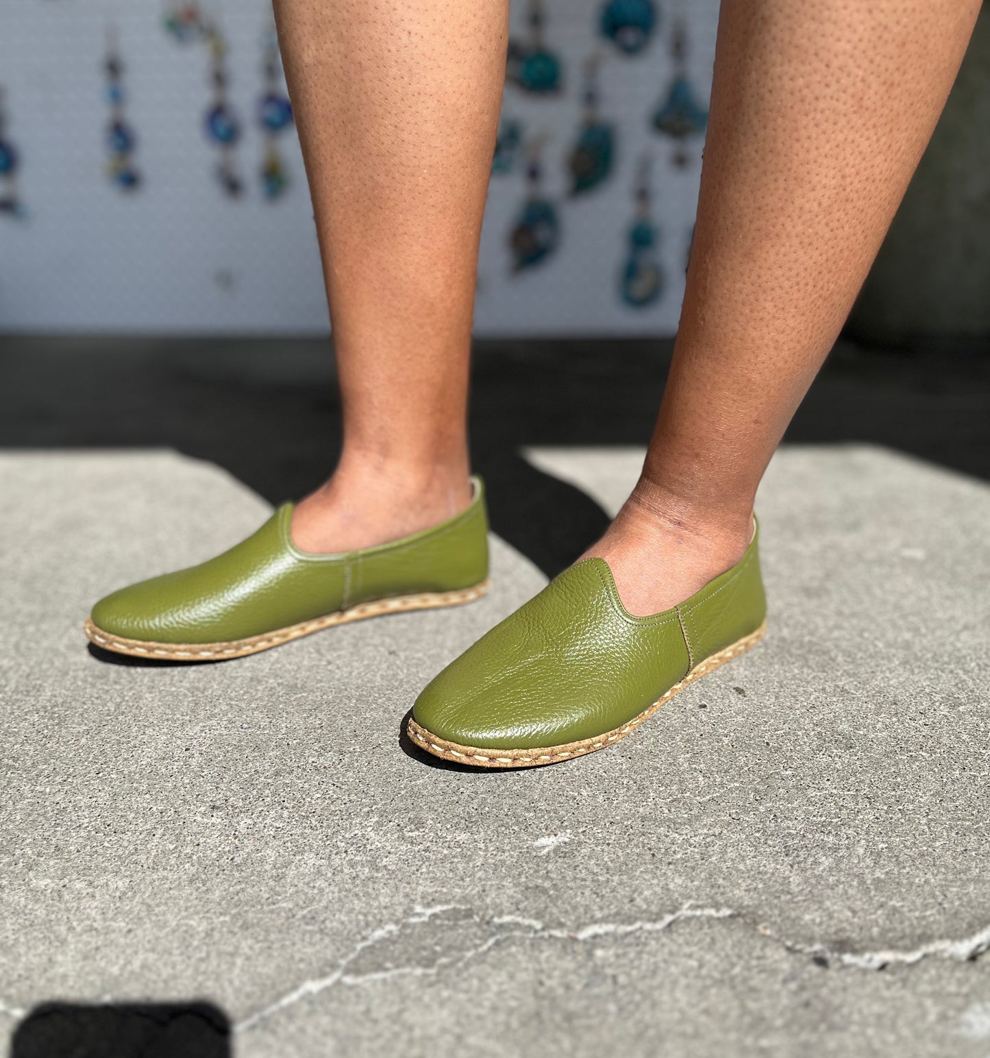 Yemeni Handmade Original Leather Shoes Green