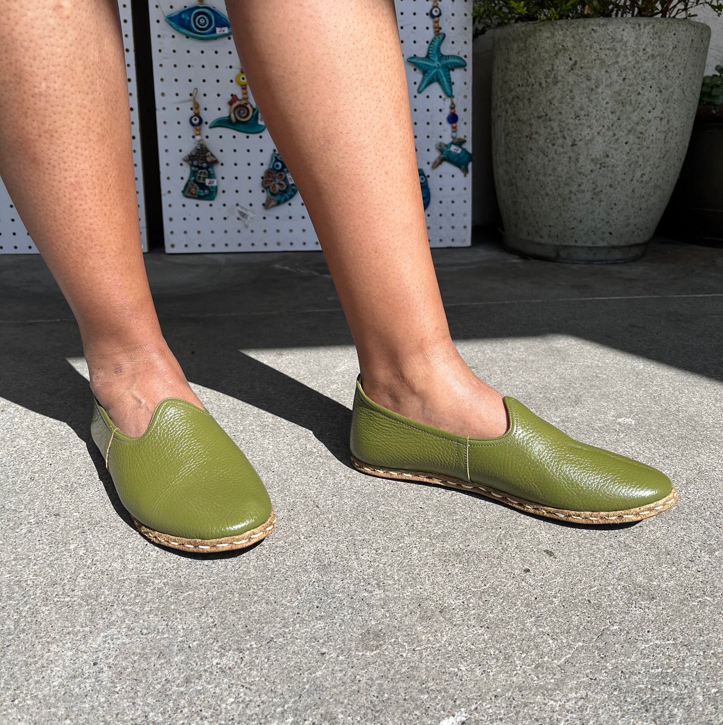 Yemeni Handmade Original Leather Shoes Green