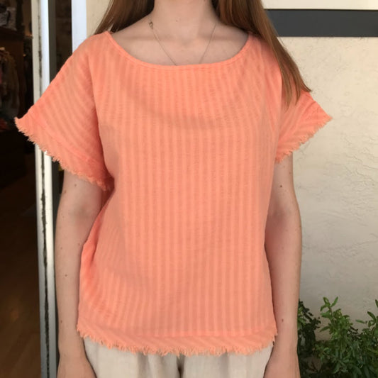 Wide Neck Cotton Shirt