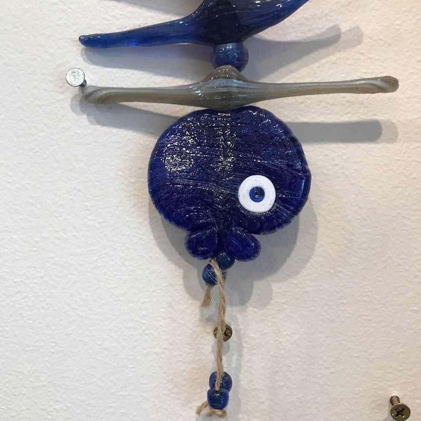 Glass Fish Evil Eye Wall Hanging
