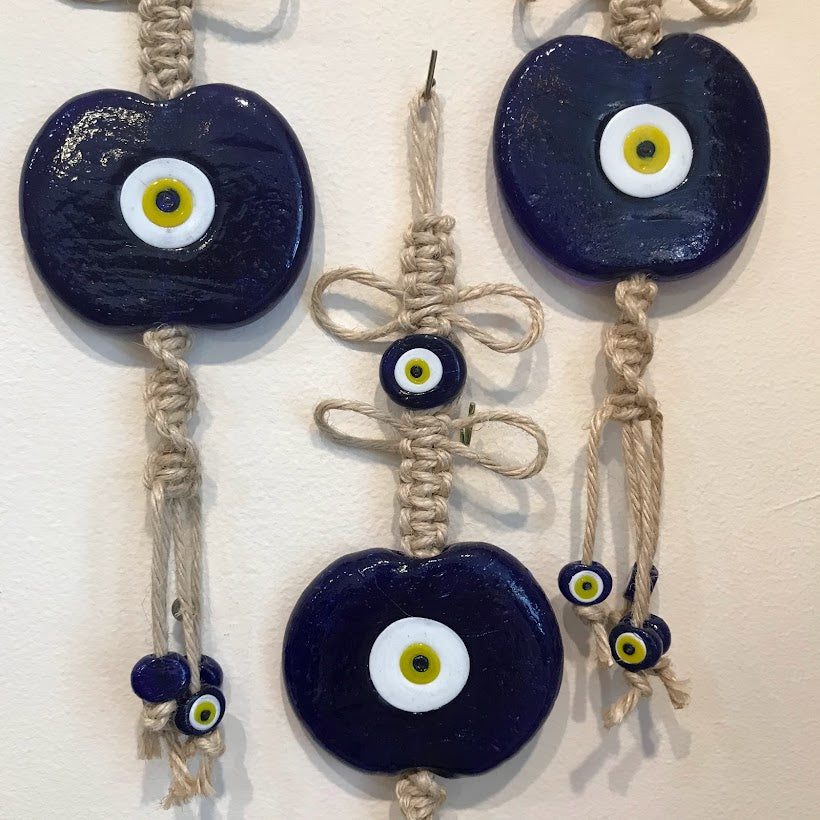 Glass and Twine Evil Eye Wall Hanging
