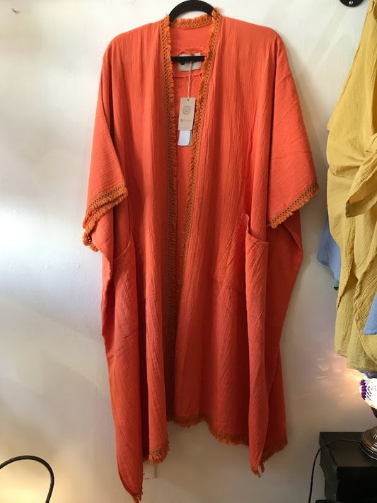 Open Front Short Sleeve Cover Up