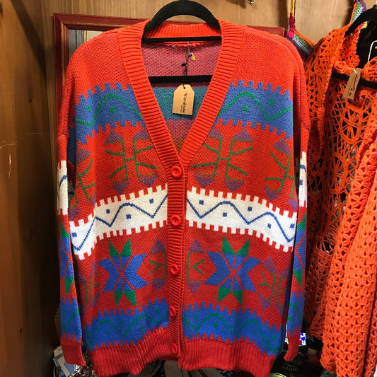 Orange Knit Cardigan