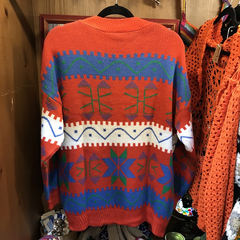 Orange Knit Cardigan