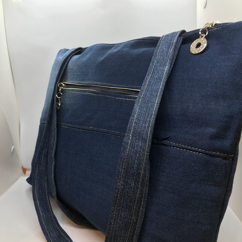 Jean Patchwork Shoulder Bag