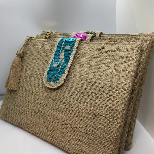 Burlap Clutch