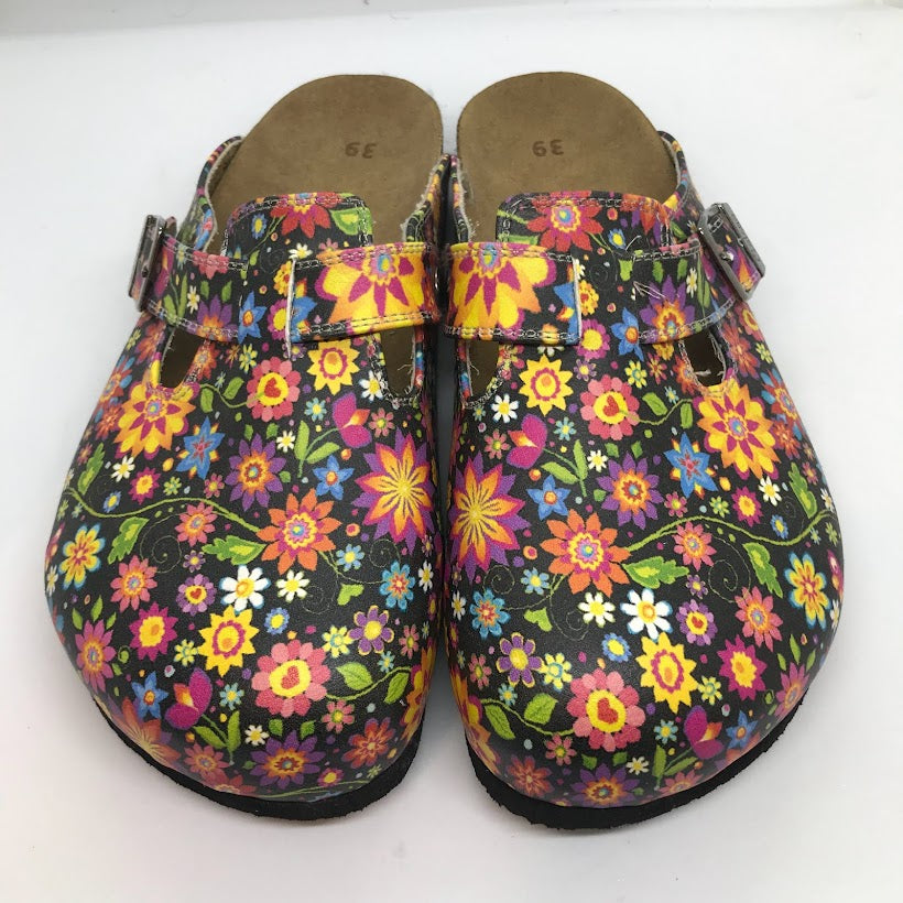 Colorful Floral Slip On Clogs