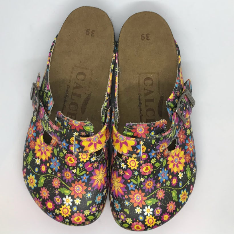 Colorful Floral Slip On Clogs