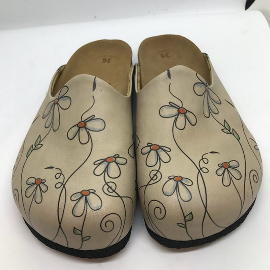 White Floral Slip On Clogs