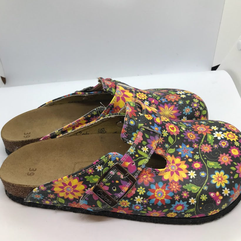 Colorful Floral Slip On Clogs