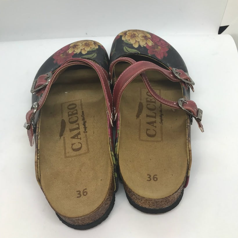 Floral Skull Strappy Slip On Clogs