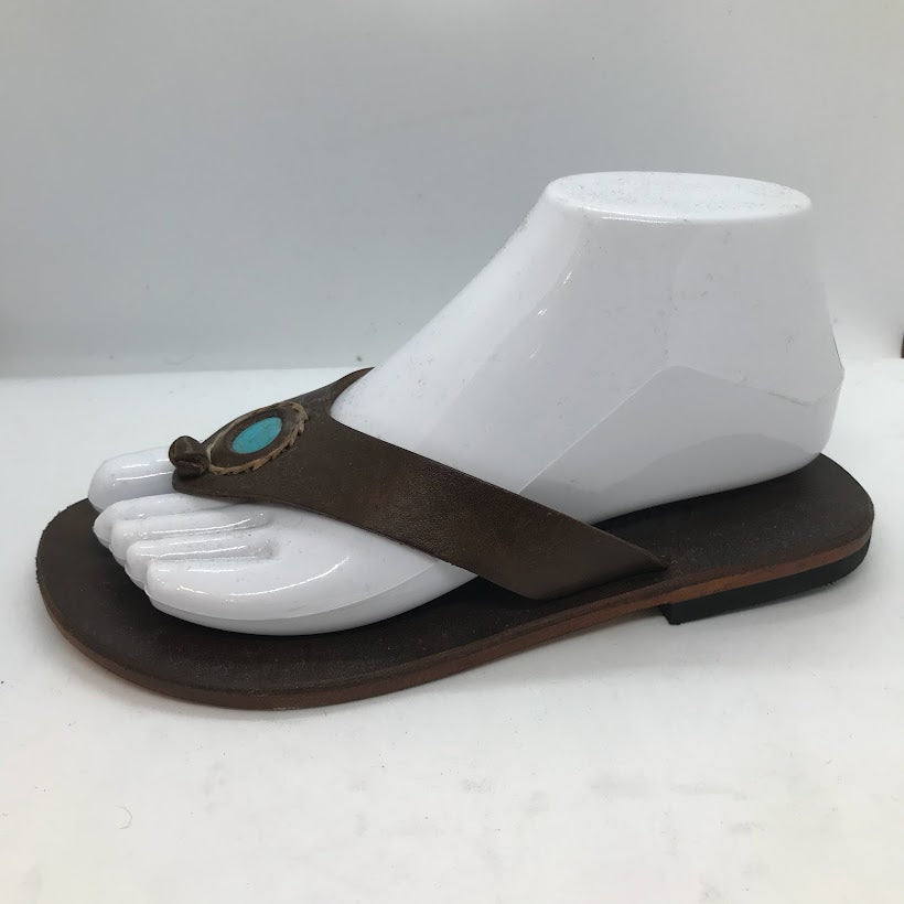 Turquoise Backless Sandals