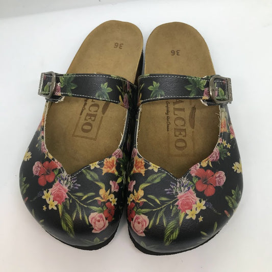 Black Floral Slip On Clog