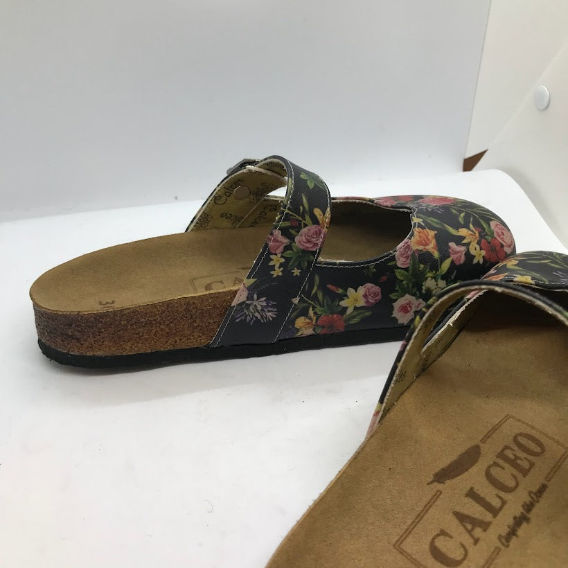 Black Floral Slip On Clog