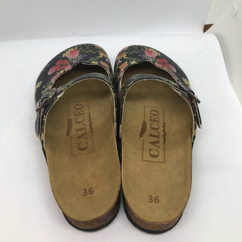 Black Floral Slip On Clog