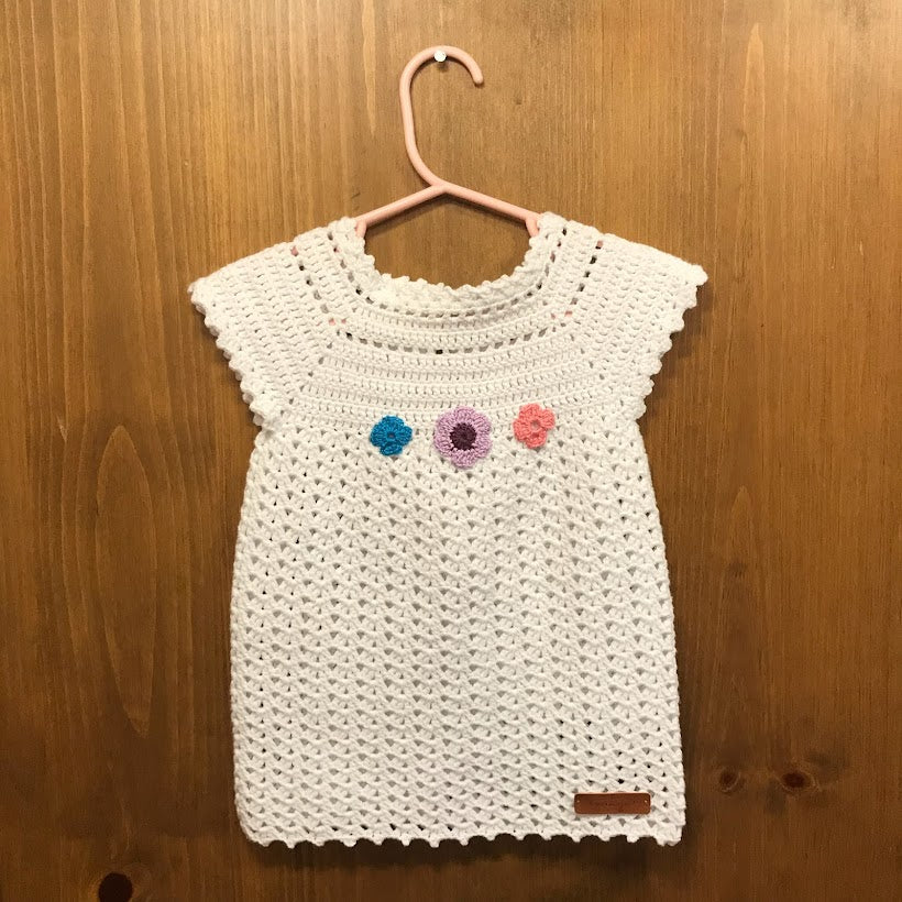 White Crochet Baby Dress