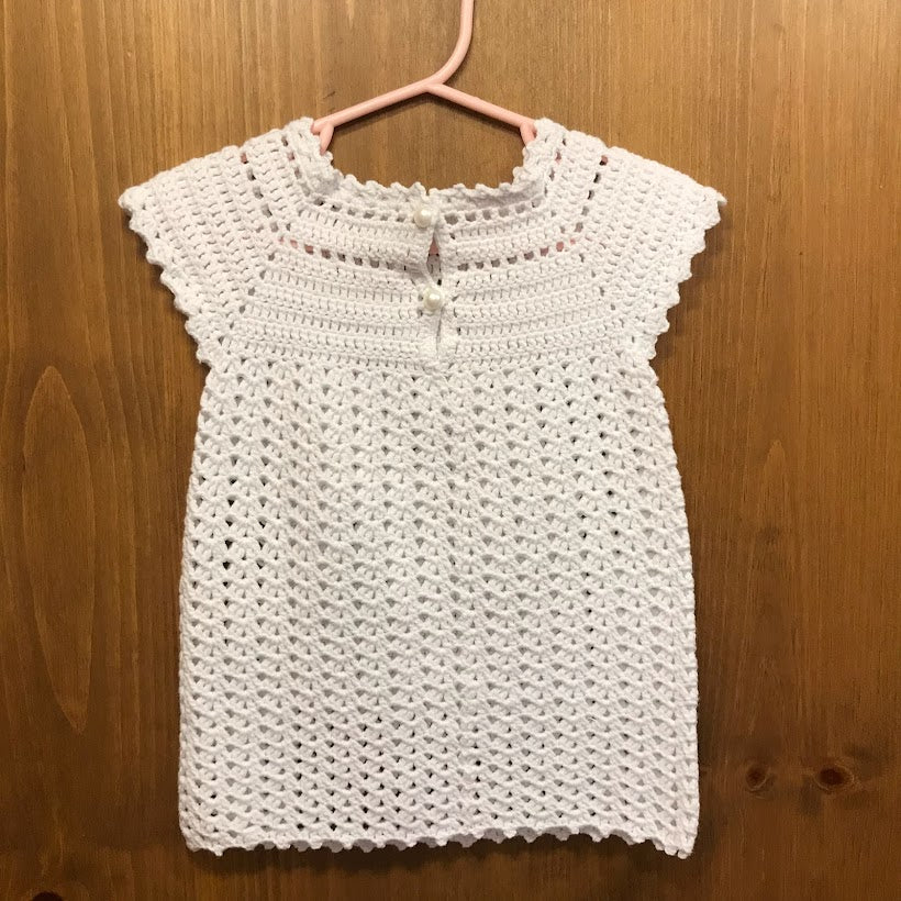 White Crochet Baby Dress