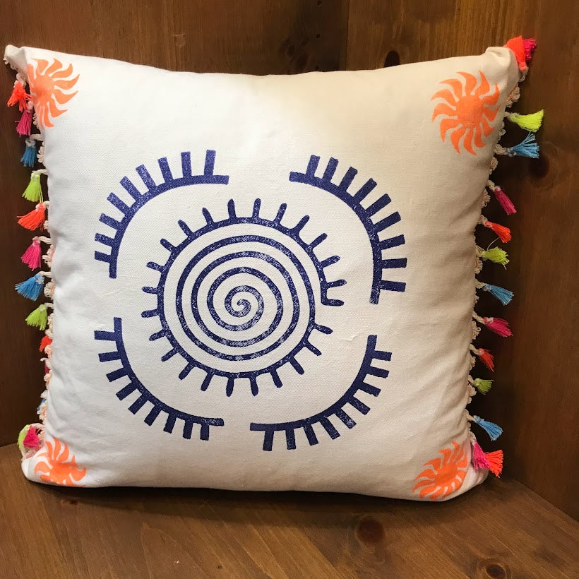 Pillowcase with Colorful Tassels