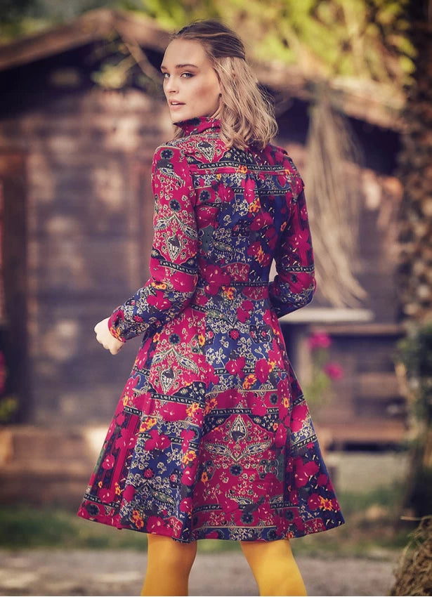 Patterned Collared Dress