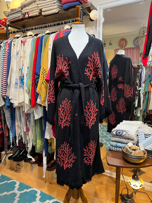 Kimono Black Coral - Robe